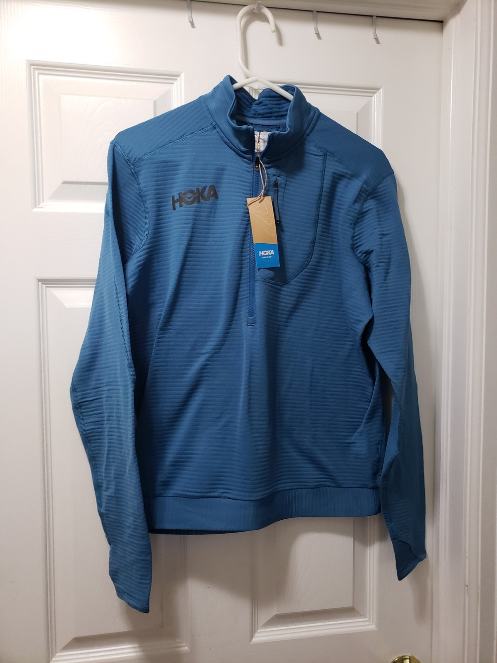 Hoka Men's Teal Blue Lightweight Quarter-Zip Training Jacket